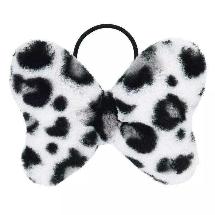 TDR - 2026 Minnie Mouse Fluffy Big Bow with Leopard Print Hair Tie Color: White (Release Date: Sep 24, 2026)