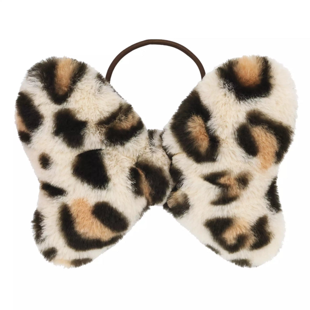 TDR - 2026 Minnie Mouse Fluffy Big Bow with Leopard Print Hair Tie Color: Beige (Release Date: Sep 24, 2026)