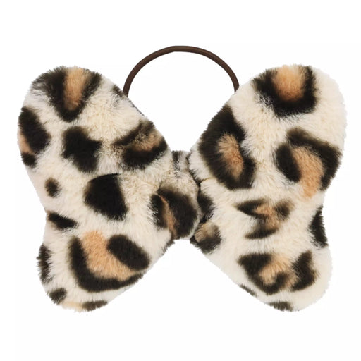 TDR - 2026 Minnie Mouse Fluffy Big Bow with Leopard Print Hair Tie Color: Beige (Release Date: Sep 24, 2026)