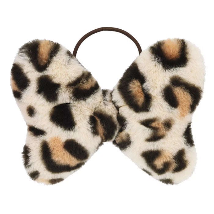 TDR - 2026 Minnie Mouse Fluffy Big Bow with Leopard Print Hair Tie Color: Beige (Release Date: Sep 24, 2026)