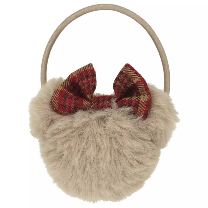 TDR 2026 Minnie Mouse Head Shaped Houndstootch Pattern Fluffy Hair Ties Set of 3 (Release Date: Oct 22, 2026)
