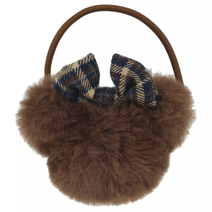 TDR 2026 Minnie Mouse Head Shaped Houndstootch Pattern Fluffy Hair Ties Set of 3 (Release Date: Oct 22, 2026)