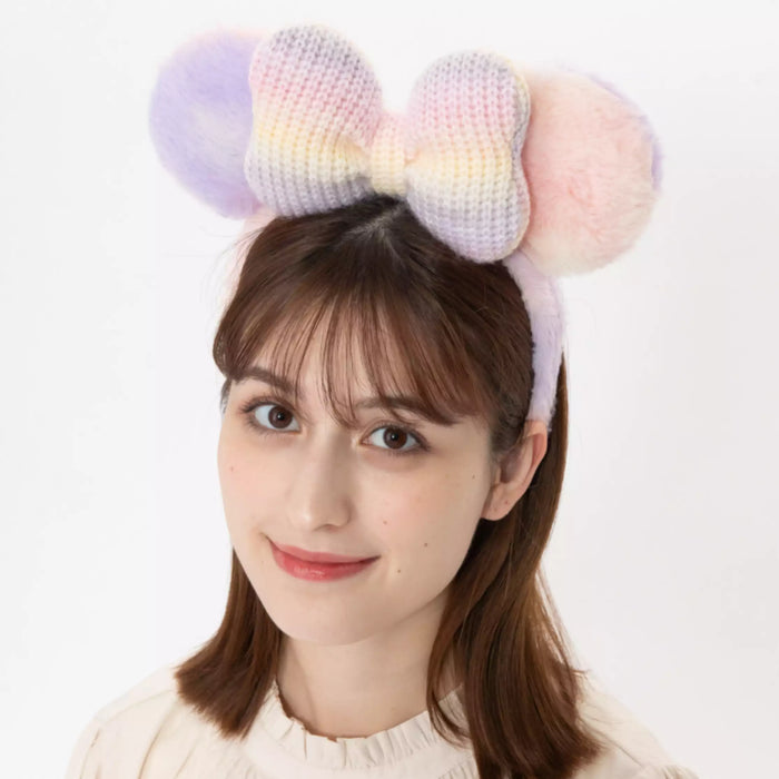 TDR - Minnie Mouse "Knit" Bow and Fluffy Pastel Color Ear Headband (Release Date: Nov 28, 2024)