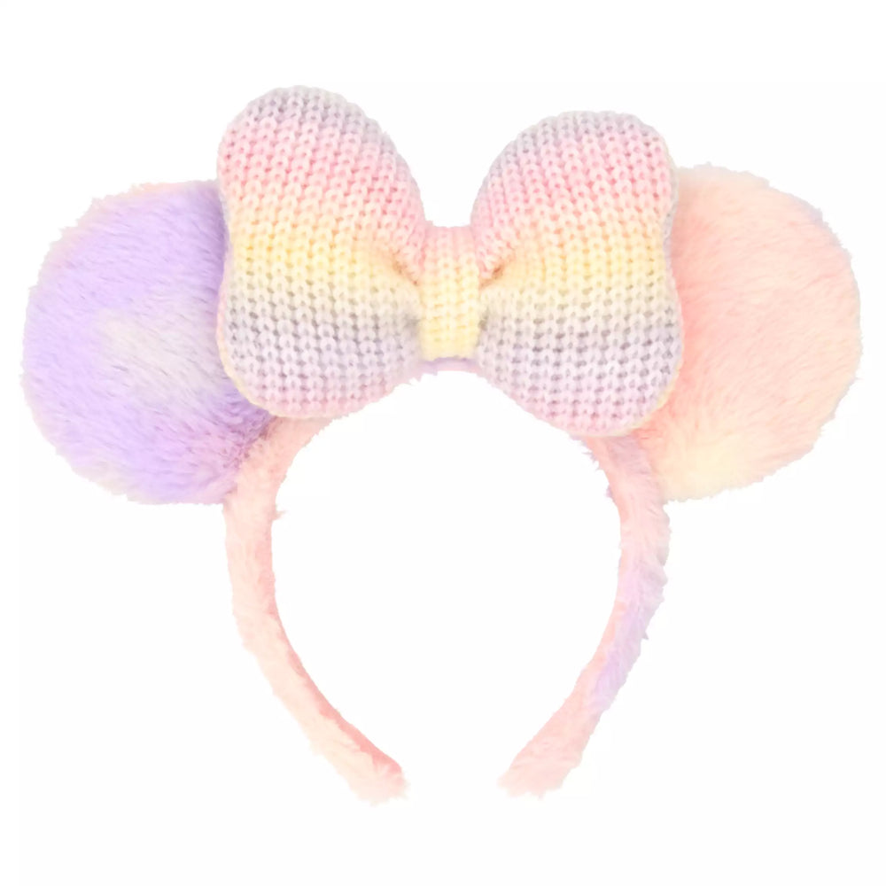 TDR - Minnie Mouse "Knit" Bow and Fluffy Pastel Color Ear Headband (Release Date: Nov 28, 2024)