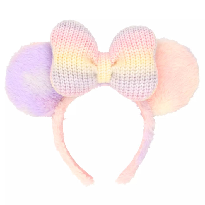 TDR - Minnie Mouse "Knit" Bow and Fluffy Pastel Color Ear Headband (Release Date: Nov 28, 2024)