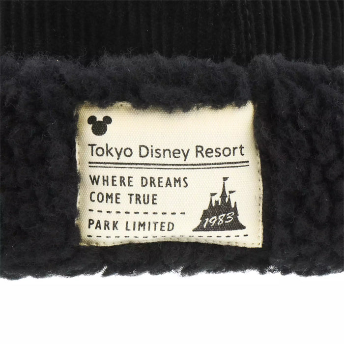 TDR Mickey & Minnie Mouse Fluffy & Warm Collection x Mickey Mouse Shaped Corduroy & Boa Cap Color: Black