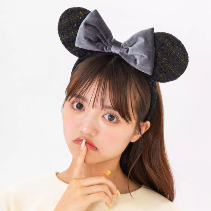 TDR - Minnie Mouse ""Diamond Embossed" & Velvet Ear Headband Color: Black (Release Date: Nov 28, 2024)