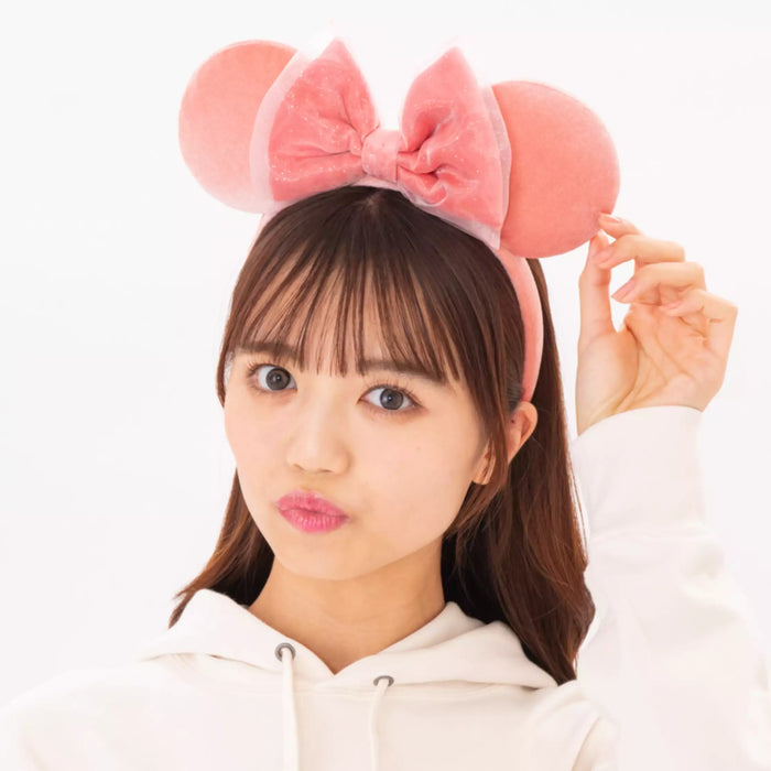 TDR - Minnie Mouse "Sheer Tulle" Ribbon Ear Headband Color: Pink (Release Date: Feb 13, 2025)
