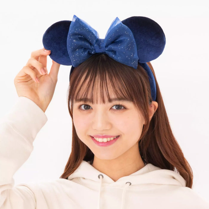 TDR - Minnie Mouse "Sheer Tulle" Ribbon Ear Headband Color: Navy (Release Date: Feb 13, 2025)