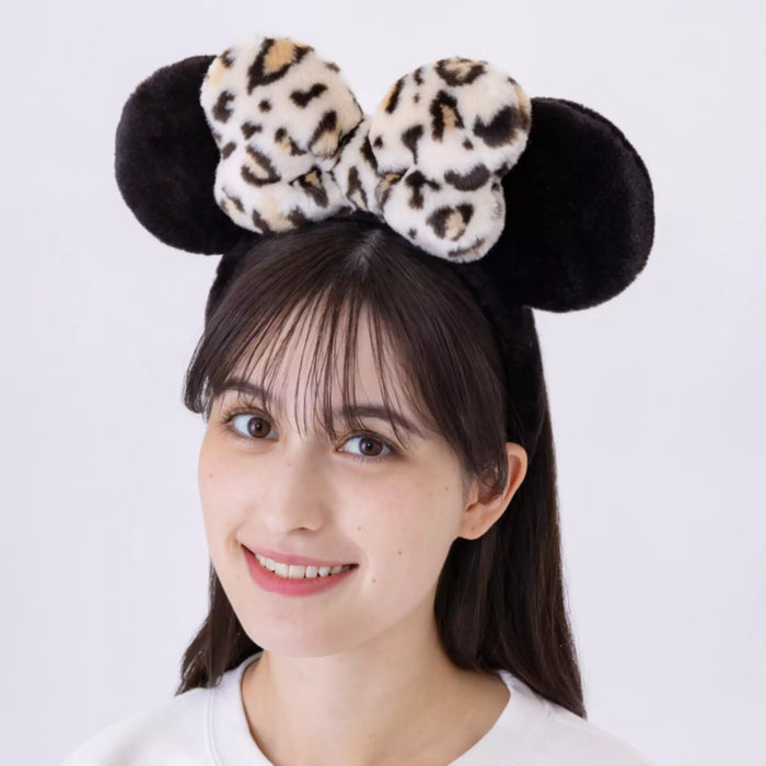 TDR - Enjoy Winter Fashion Collection x Minnie Mouse Leopard Print Fluffy Ear Headband (Release Date: Oct 16, 2025) (Pre Order, Restock Date is Unknown)