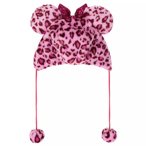 TDR - Enjoy Winter Fashion Collection x Minnie Mouse Leopard Print Fluffy Fan Cap for Adults Color: Pink (Pre Order, Restock Date is Unknown)