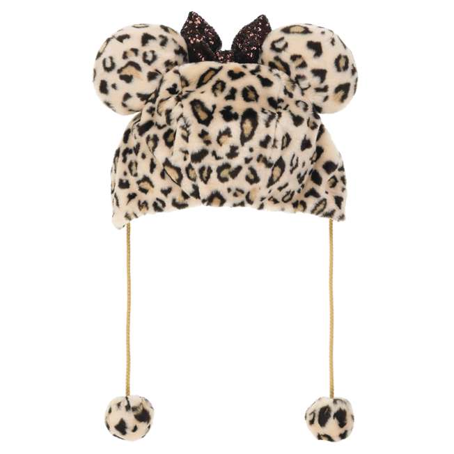 TDR - Enjoy Winter Fashion Collection x Minnie Mouse Leopard Print Fluffy Fan Cap for Adults Color: Brown (Release Date: Oct 16, 2025) (Pre Order, Restock Date is Unknown)