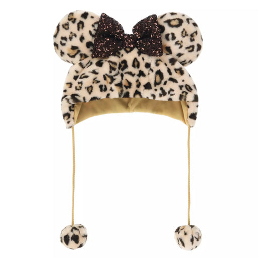 TDR - Enjoy Winter Fashion Collection x Minnie Mouse Leopard Print Fluffy Fan Cap for Adults Color: Brown (Release Date: Oct 16, 2025) (Pre Order, Restock Date is Unknown)