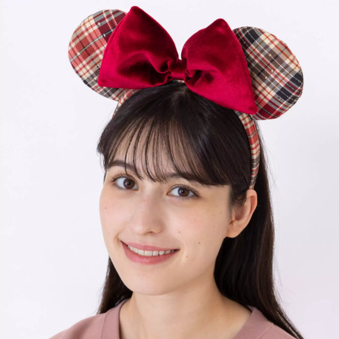 TDR - Minnie Mouse "Checkered Pattern" Ear Headband Color: Red (Release Date: Oct 2, 2025)