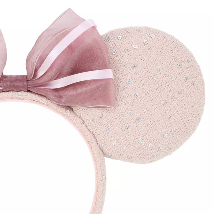 TDR - Minnie Mouse Tweed Fabrics & Sequin Bow Ear Headband Color: Pink (Release Date: Apr 30, 2026)
