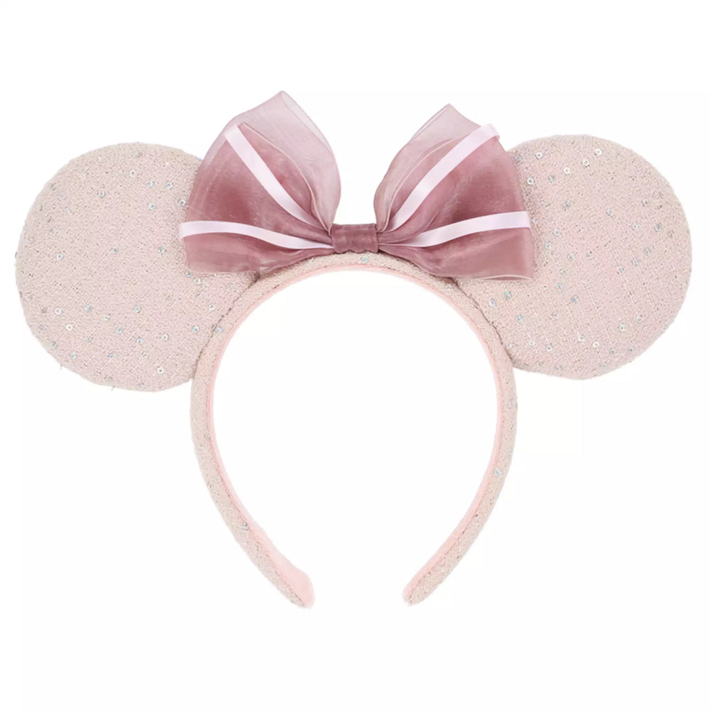 TDR - Minnie Mouse Tweed Fabrics & Sequin Bow Ear Headband Color: Pink (Release Date: Apr 30, 2026)