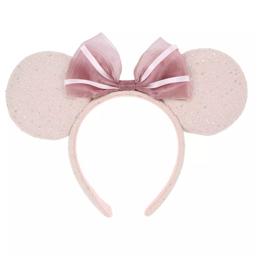 TDR - Minnie Mouse Tweed Fabrics & Sequin Bow Ear Headband Color: Pink (Release Date: Apr 30, 2026)