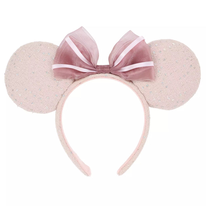 TDR - Minnie Mouse Tweed Fabrics & Sequin Bow Ear Headband Color: Pink (Release Date: Apr 30, 2026)