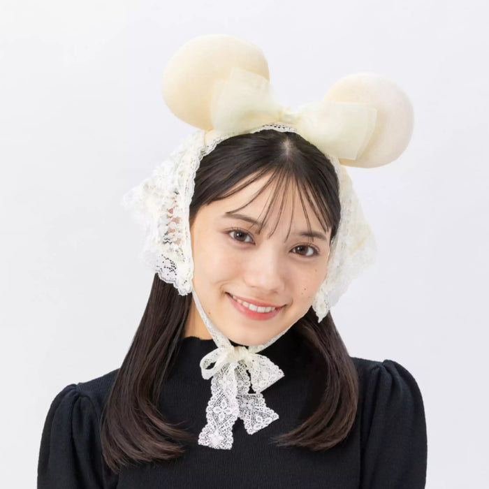 TDR - 2026 Minnie Mouse "Scarf-Like Lace" Ear Headband Color: Beige (Release Date: Sep 24, 2026)