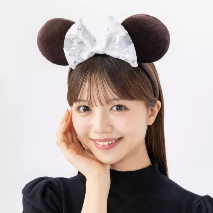 TDR - 2026 Minnie Mouse Lace Bow & Velvet Ear Headband Color: Brown (Release Date: Sep 24, 2026)
