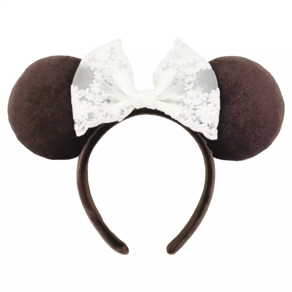 TDR - 2026 Minnie Mouse Lace Bow & Velvet Ear Headband Color: Brown (Release Date: Sep 24, 2026)