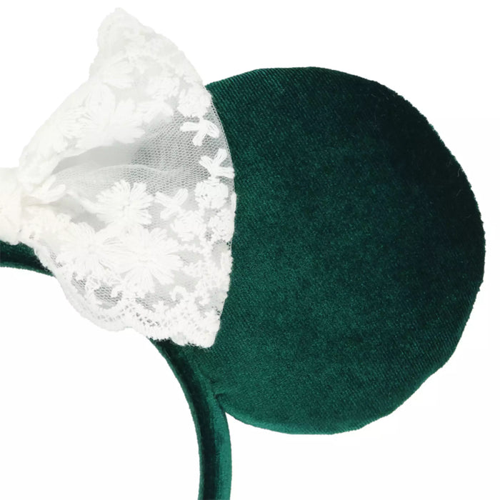 TDR - 2026 Minnie Mouse Lace Bow & Velvet Ear Headband Color: Green (Release Date: Sep 24, 2026)