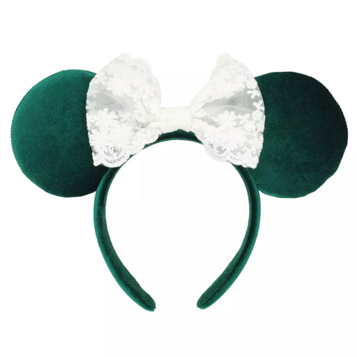 TDR - 2026 Minnie Mouse Lace Bow & Velvet Ear Headband Color: Green (Release Date: Sep 24, 2026)