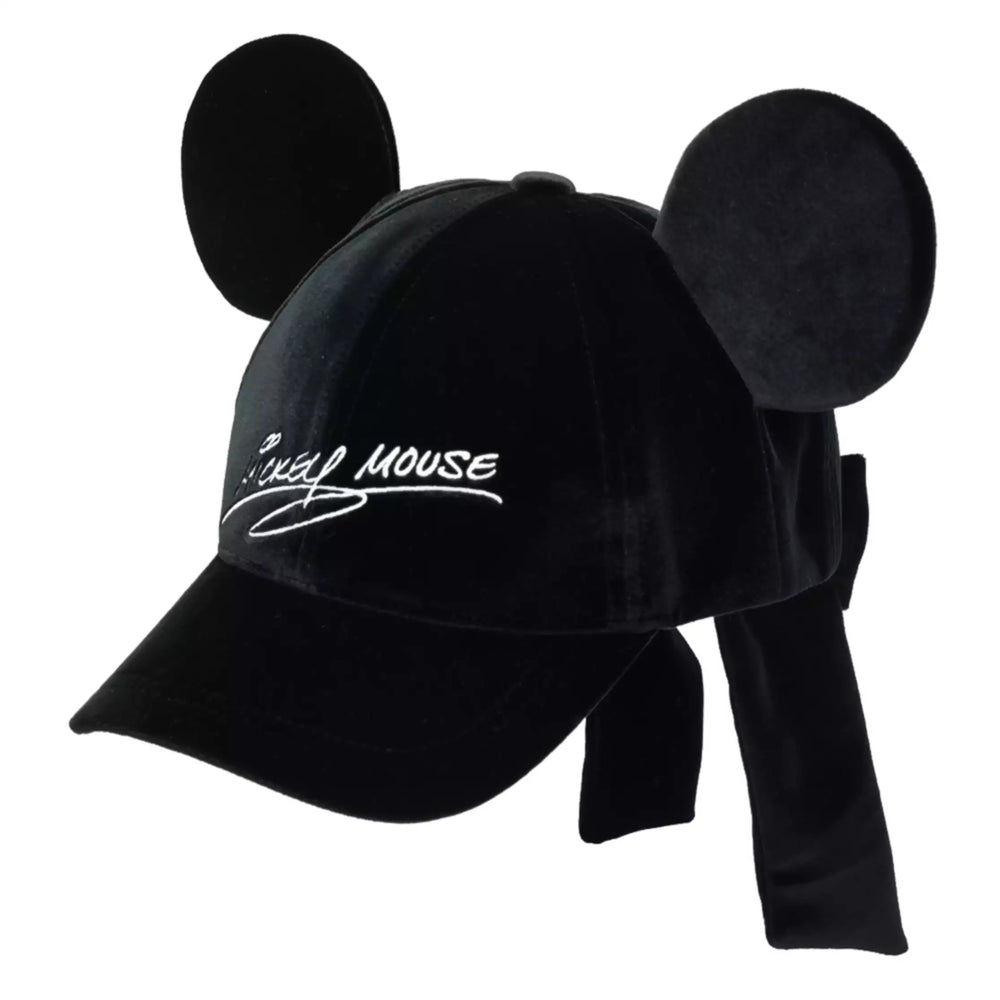 TDR 2026 Mickey Mouse with Ears Suede Hat with Big Bow for Adults Color: Black (Release Date: Oct 22, 2026)