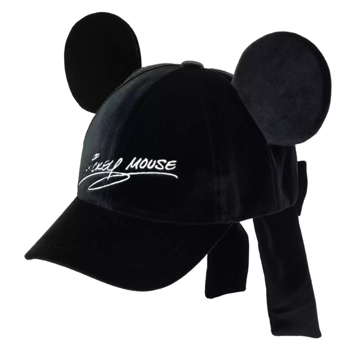 TDR 2026 Mickey Mouse with Ears Suede Hat with Big Bow for Adults Color: Black (Release Date: Oct 22, 2026)