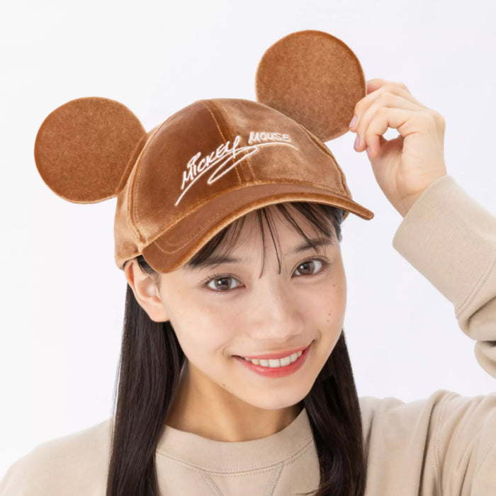 TDR 2026 Mickey Mouse with Ears Suede Hat with Big Bow for Adults Color: Brown (Release Date: Oct 22, 2026)