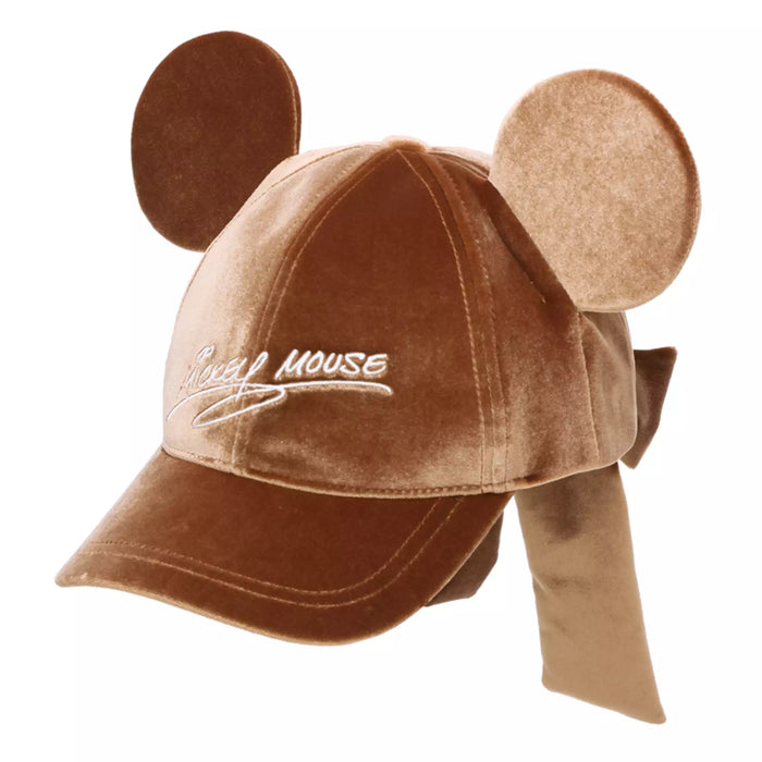 TDR 2026 Mickey Mouse with Ears Suede Hat with Big Bow for Adults Color: Brown (Release Date: Oct 22, 2026)