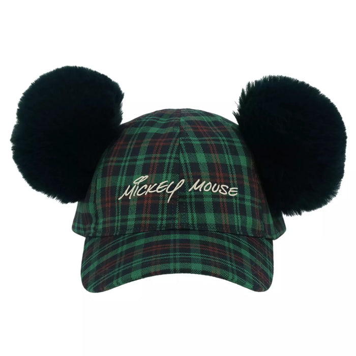 TDR 2026 Mickey Mouse Checkered Pattern with Pom Pom Ears Hat for Adults Color: Green (Release Date: Oct 22, 2026)