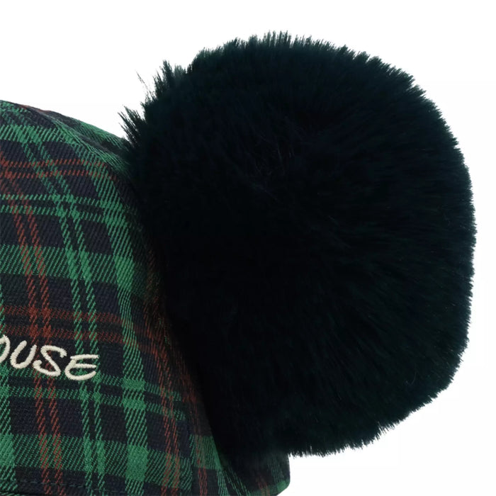 TDR 2026 Mickey Mouse Checkered Pattern with Pom Pom Ears Hat for Adults Color: Green (Release Date: Oct 22, 2026)