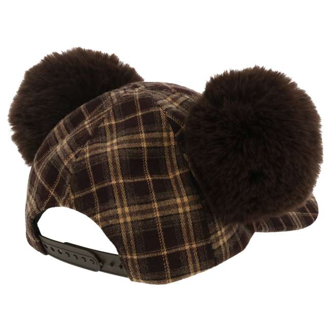 TDR 2026 Mickey Mouse Checkered Pattern with Pom Pom Ears Hat for Adults Color: Brown (Release Date: Oct 22, 2026)