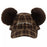 TDR 2026 Mickey Mouse Checkered Pattern with Pom Pom Ears Hat for Adults Color: Brown (Release Date: Oct 22, 2026)