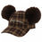 TDR 2026 Mickey Mouse Checkered Pattern with Pom Pom Ears Hat for Adults Color: Brown (Release Date: Oct 22, 2026)