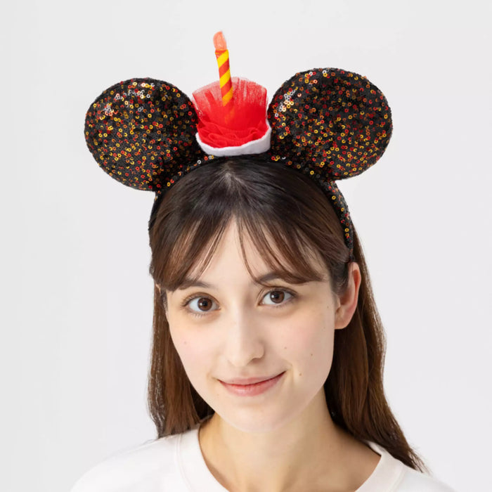 TDR - 2026 Mickey & Minnie Mouse "Happiest Birthday!" Collection x Mickey Mouse with Birthday Cake and Candle Sequin Ear Headband (Release Date: Oct 29, 2026)