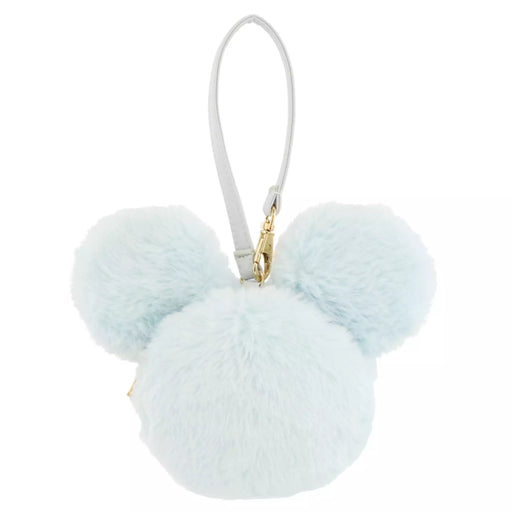 TDR Mickey & Minnie Mouse Fluffy & Warm 2024 Collection x Mickey Mouse Head Shaped Fluffy Pouch with Strap Color: Baby Blue (Release Date: Oct 31, 2024)