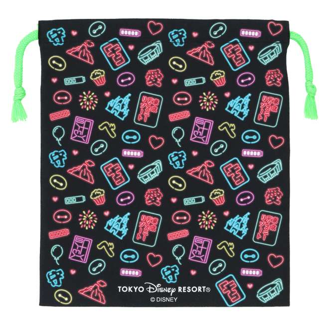 TDR - Colorful Neon & Baymax Themed Collection x Big Hero 6 Baymax Drawstring Bag (Release Date: July 1, 2025)