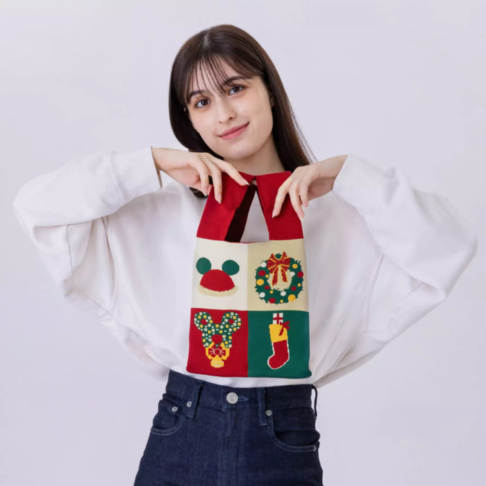 TDR - 2025 Mickey & Friends "Holly Jolly Christmas" Collection x Mickey Mouse Knit Tote Bag (Release Date: Nov 10, 2025)