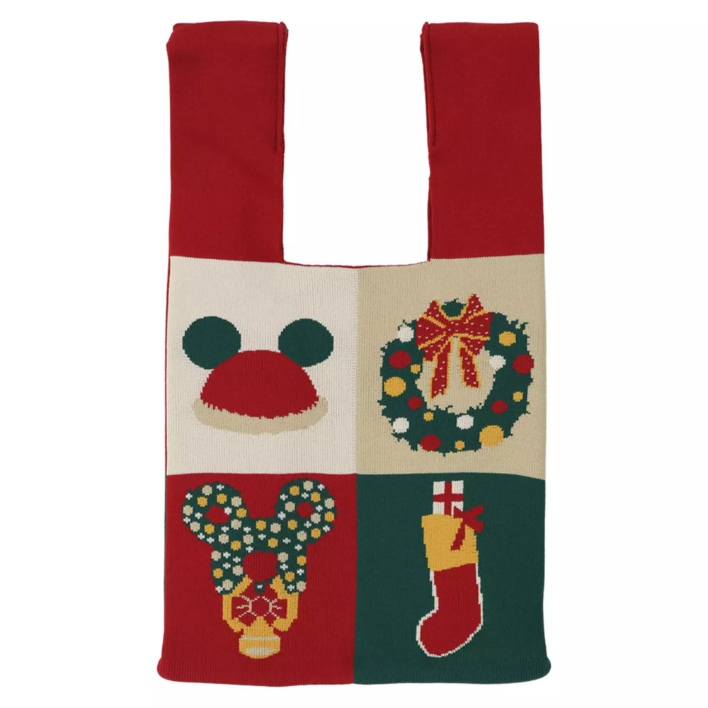 TDR - 2025 Mickey & Friends "Holly Jolly Christmas" Collection x Mickey Mouse Knit Tote Bag (Release Date: Nov 10, 2025)