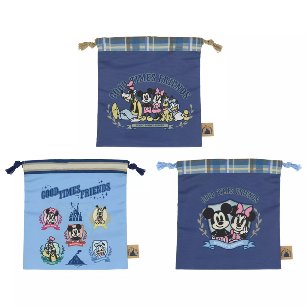 TDR - 2026 Mickey & Friends "Good times Friends" Collection x Drawstring Bags Set of 3 (Release Date: Apr 23, 2026)