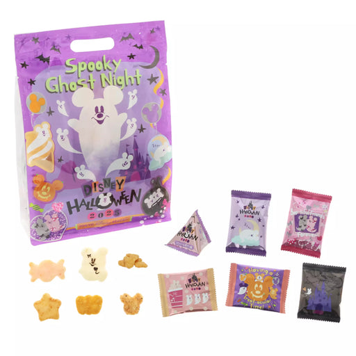 TDR - 2025 Mickey & Friends Disney Halloween "Spook Ghost Night!" Collection x Mickey Mouse Ghost Rice Cracjers Bag Set (Release Date: Sept 16, 2025)