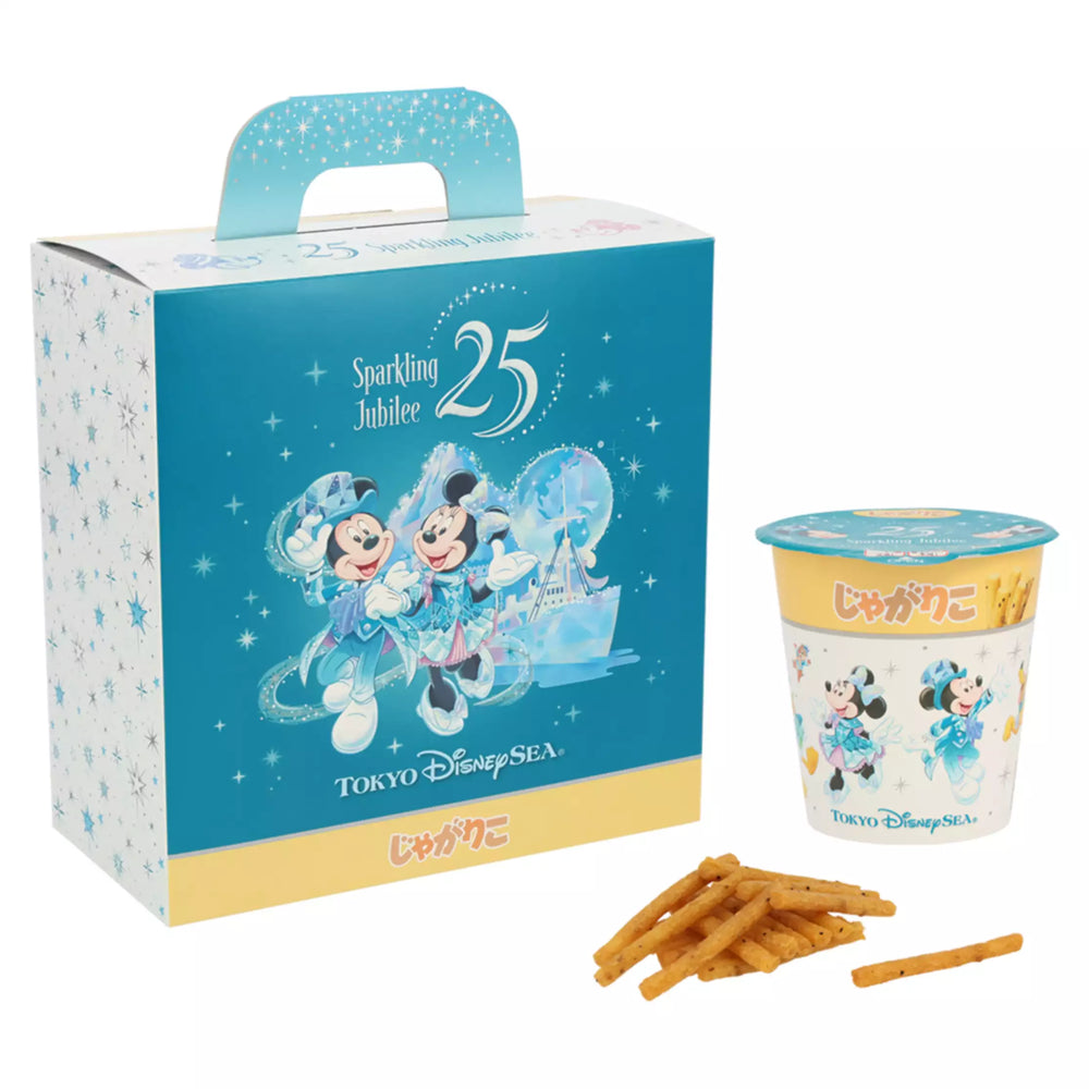 TDR - 2026 Tokyo DisneySea® 25th Anniversary "Sparkling Jubilee"  x Mickey & Minnie Mouse Potato snack "Jagarico" 4-pack, paper box (Release Date: Nov 1, 2026)