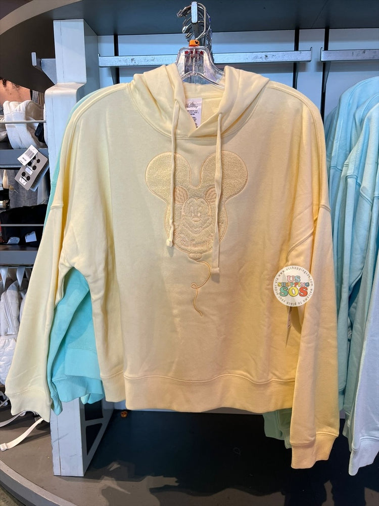 DLR/WDW - Mickey Balloon Park Logo Pastel Yellow Hoodie Pullover (Adult)