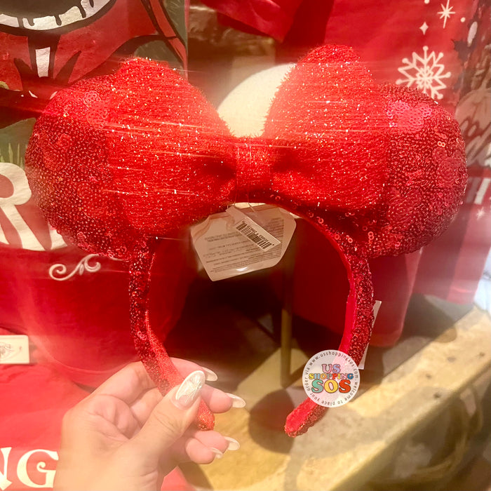 DLR/WDW - Christmas 2024 - Ruby Red Hidden Mickey Icon Sequin Ear Headband