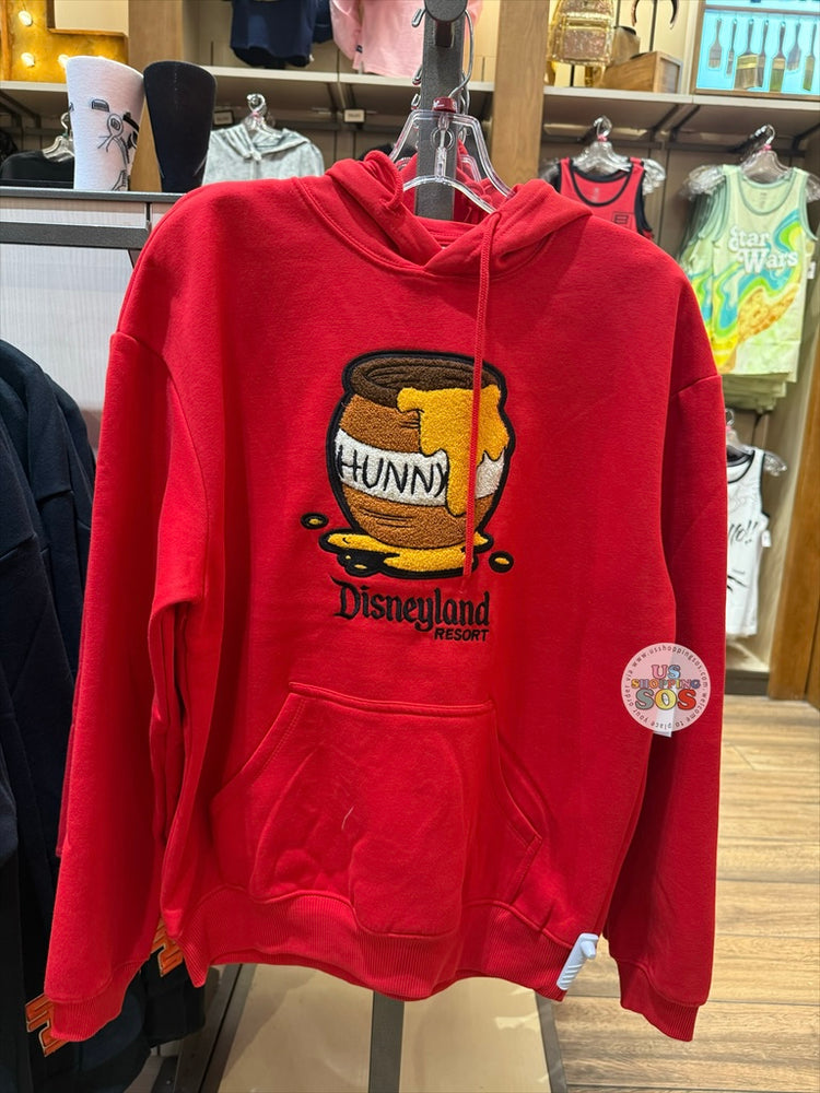 DLR/WDW - Winnie the Pooh Hunny Pot Icon Park Logo Red Fleece Pullover (Adult)