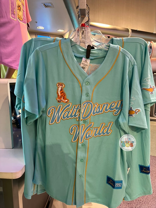 DLR/WDW - Aladdin Jasmine Park Logo Turquoise Baseball Jersey (Adult)