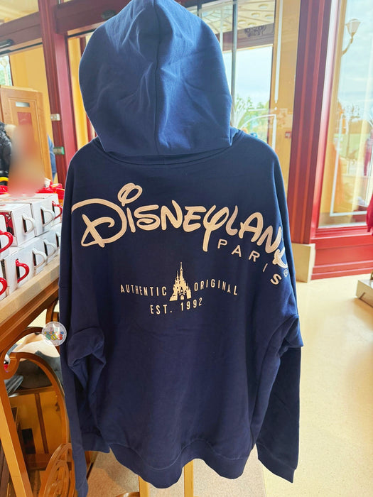 DLP - Disneyland Paris "Happiest Place on Earth Est. 2005" Zip Hoodie for Adults (Color: Navy)