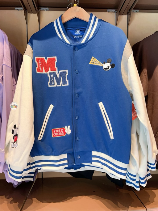 HKDL -  Mickey Mouse "Just Chill" Baseball Letterman Jacket for Adults